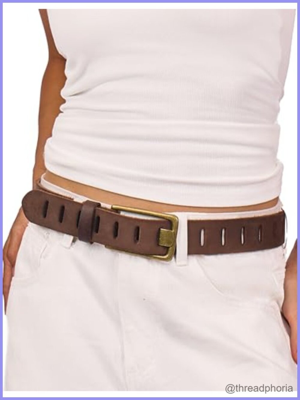 Full Grain Leather Belt for Jeans 1.57" Wide Western Cowgirl Belt